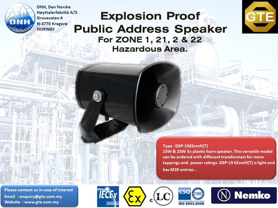 DNH Explosion Proof PA Speaker