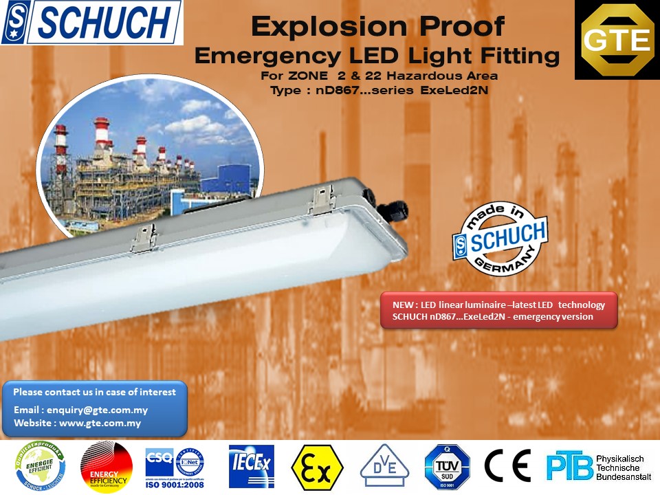 SCHUCH nD866...ExeLed2N EMERGENCY LED LINEAR FITTING 2020